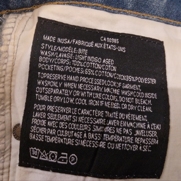 alexander wang medium wash faded distressed raw hem shorty shorts womens 27 - Picture 5 of 5